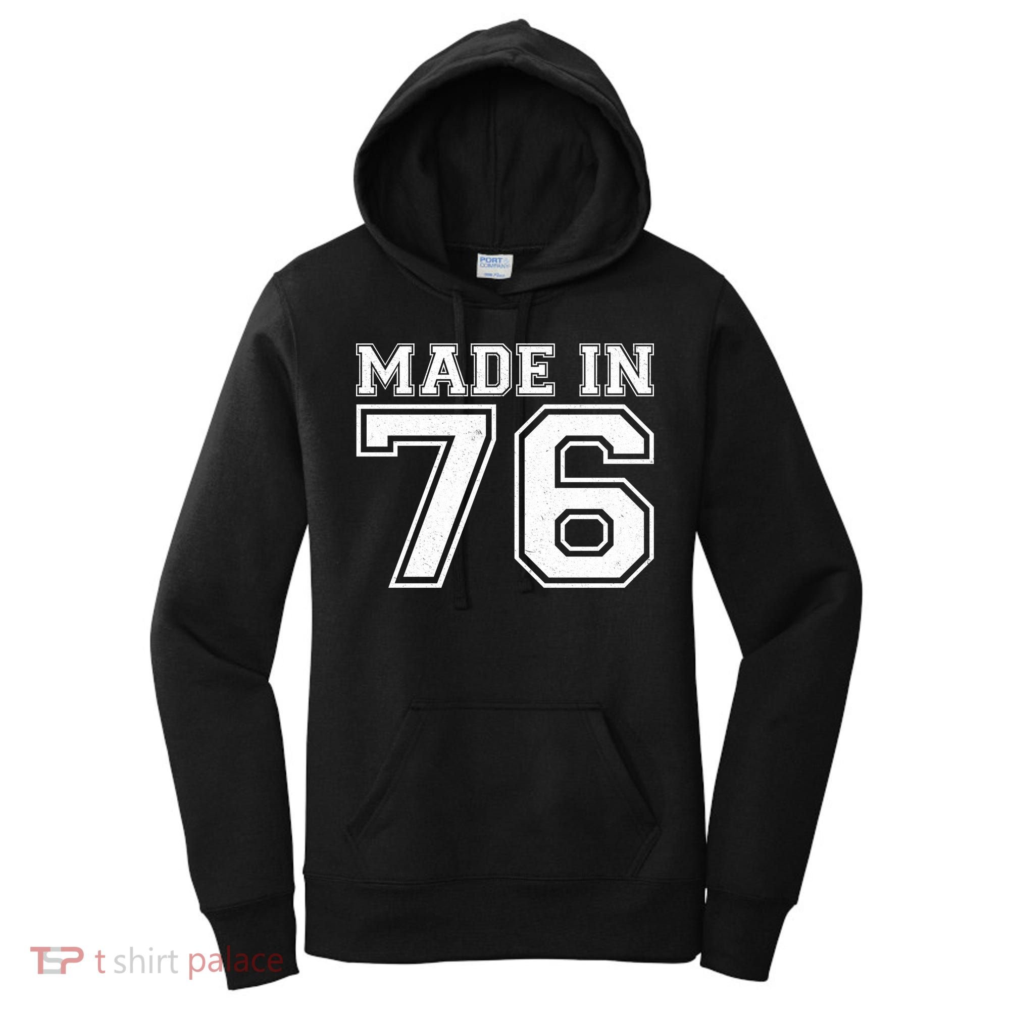 50 Birthday Made In 1976 Sports Jersey Women's Hoodie