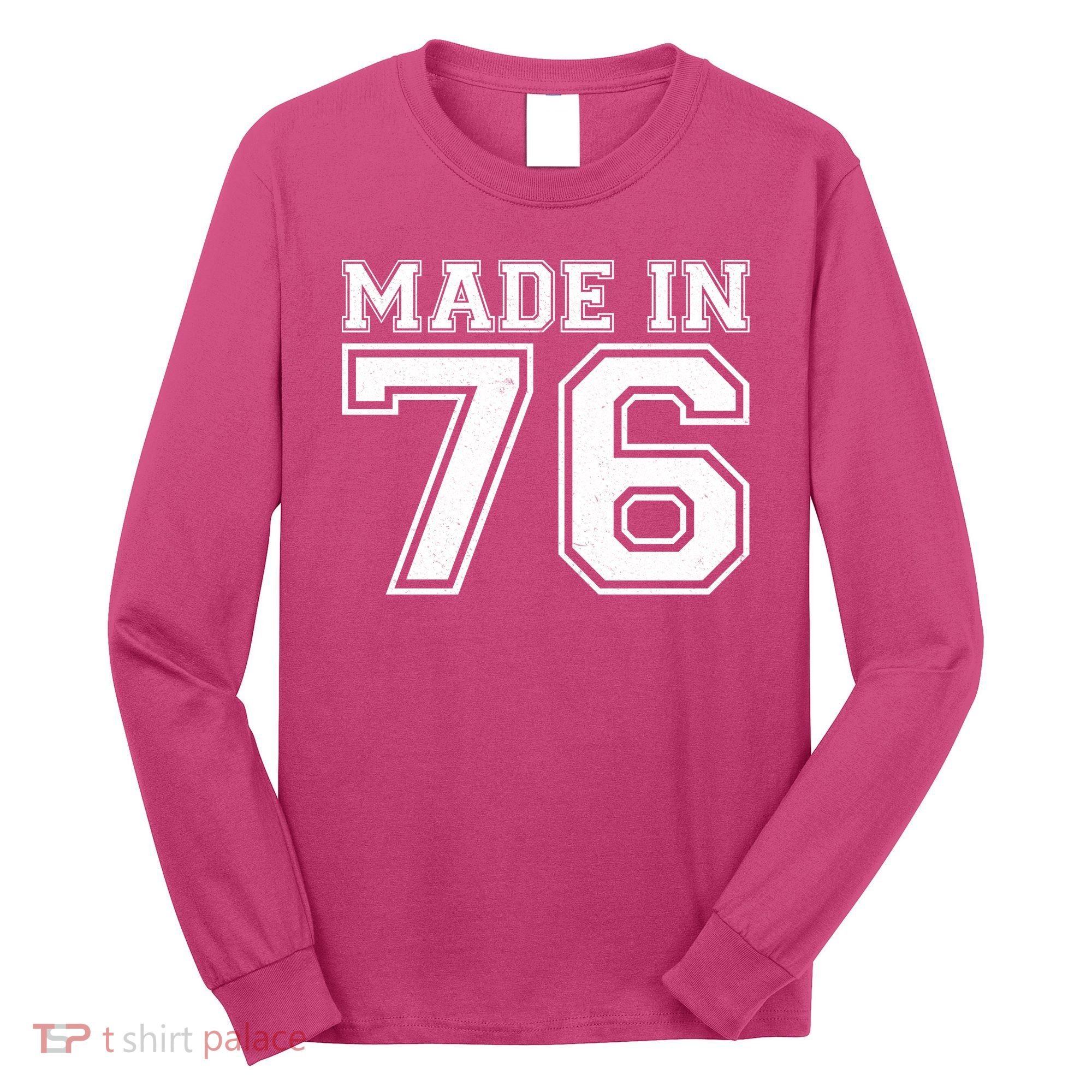 50 Birthday Made In 1976 Sports Jersey Long Sleeve Shirt