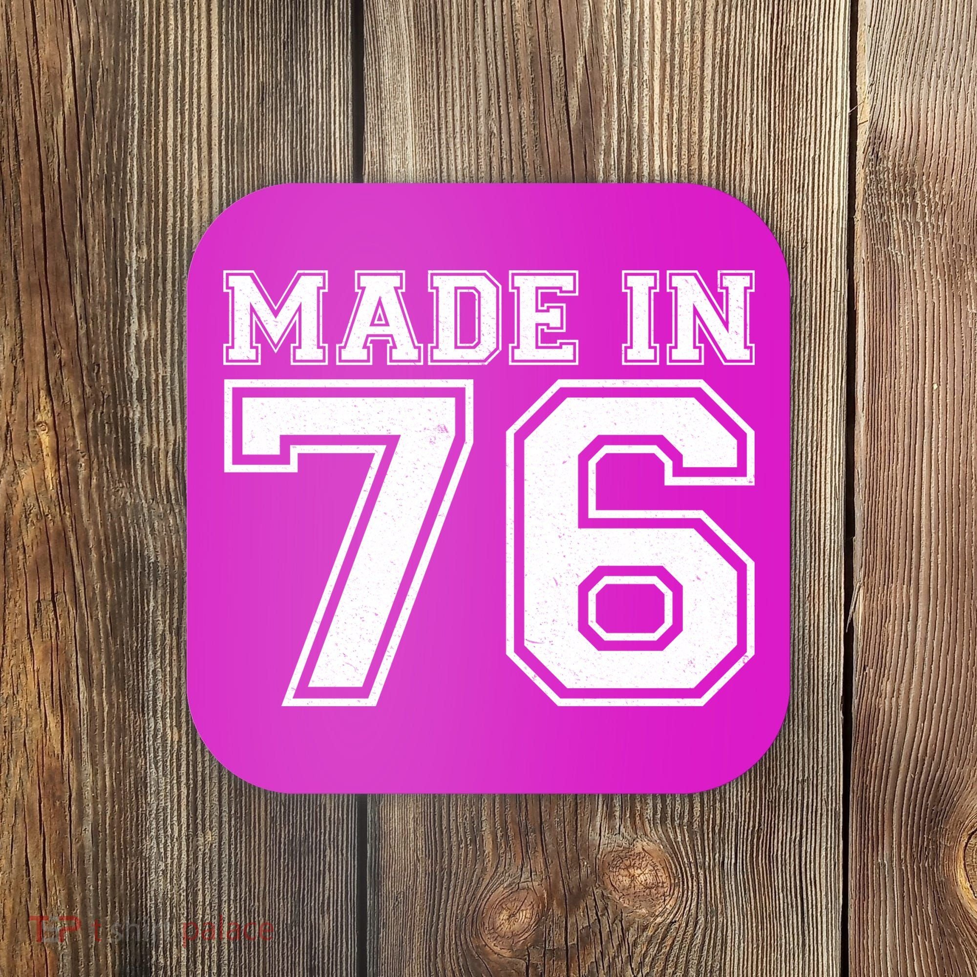 50 Birthday Made In 1976 Sports Jersey Coaster