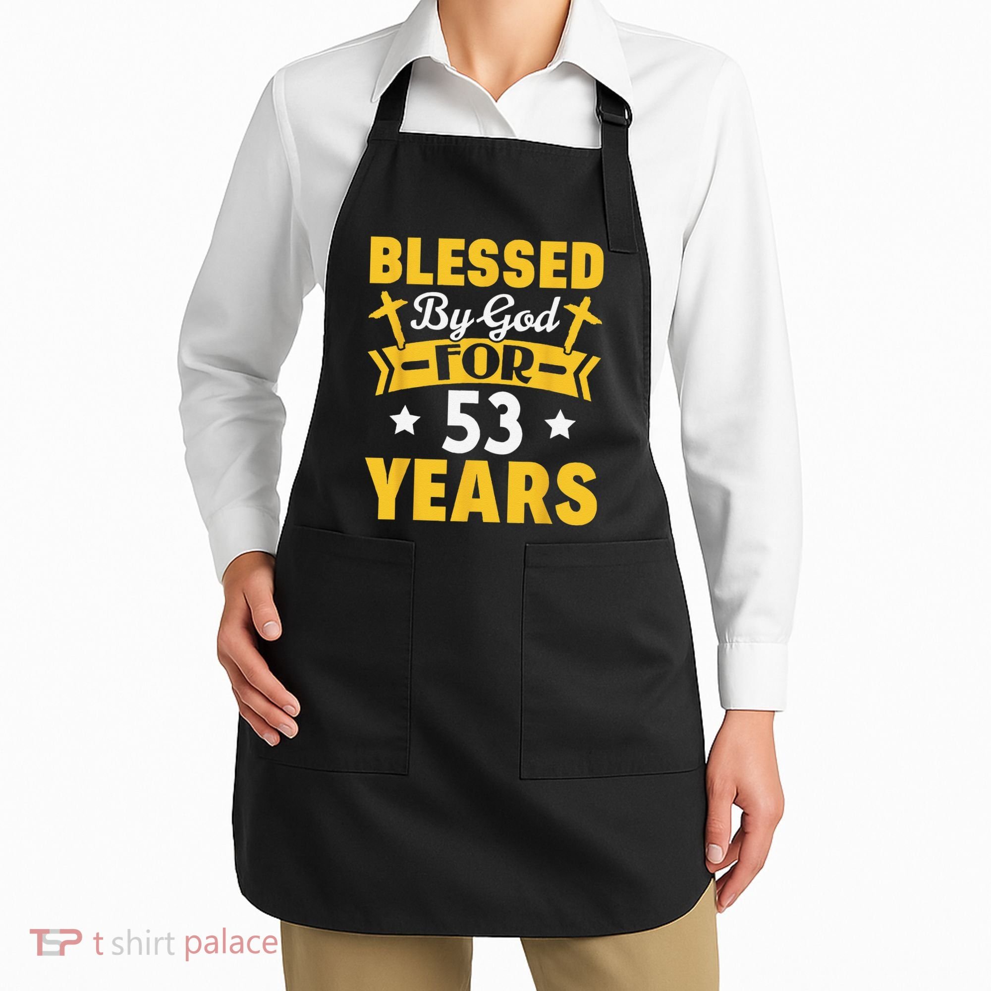 53rd Birthday Man Woman Blessed By God For 53 Years Apron