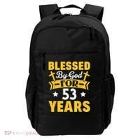 53rd Birthday Man Woman Blessed By God For 53 Years Backpack thumb 0