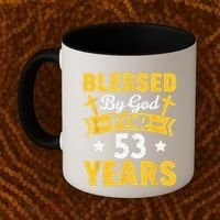 53rd Birthday Man Woman Blessed By God For 53 Years Coffee Mug thumb 2