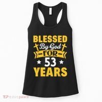 53rd Birthday Man Woman Blessed By God For 53 Years Women's Tank Top thumb 0