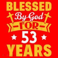 53rd Birthday Man Woman Blessed By God For 53 Years Santa Hat thumb 1