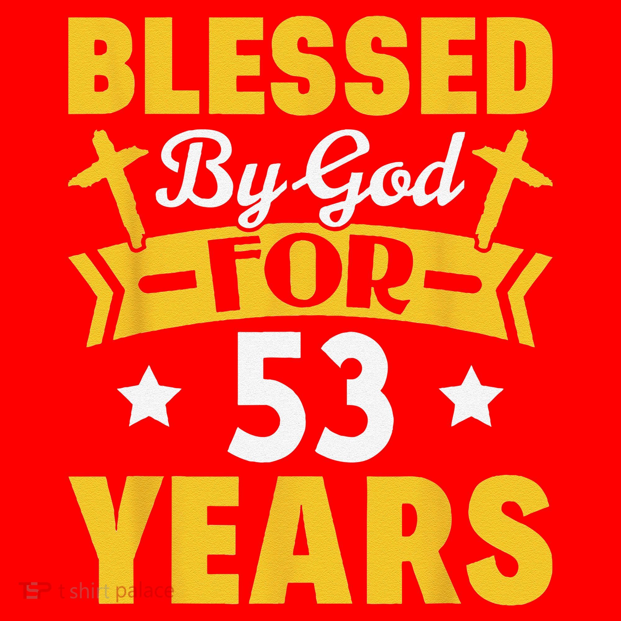 53rd Birthday Man Woman Blessed By God For 53 Years Santa Hat