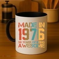 50th Birthday Made In 1976 50 Years Of Being Awesome Coffee Mug thumb 4