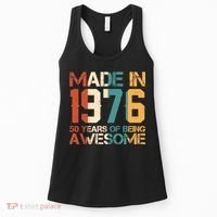 50th Birthday Made In 1976 50 Years Of Being Awesome Women's Tank Top thumb 0