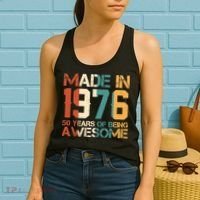 50th Birthday Made In 1976 50 Years Of Being Awesome Women's Tank Top thumb 2
