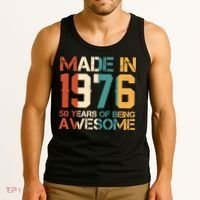 50th Birthday Made In 1976 50 Years Of Being Awesome Tank Top thumb 3