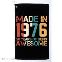 50th Birthday Made In 1976 50 Years Of Being Awesome Golf Towel thumb 0