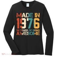 50th Birthday Made In 1976 50 Years Of Being Awesome Women's Long Sleeve Shirt thumb 0