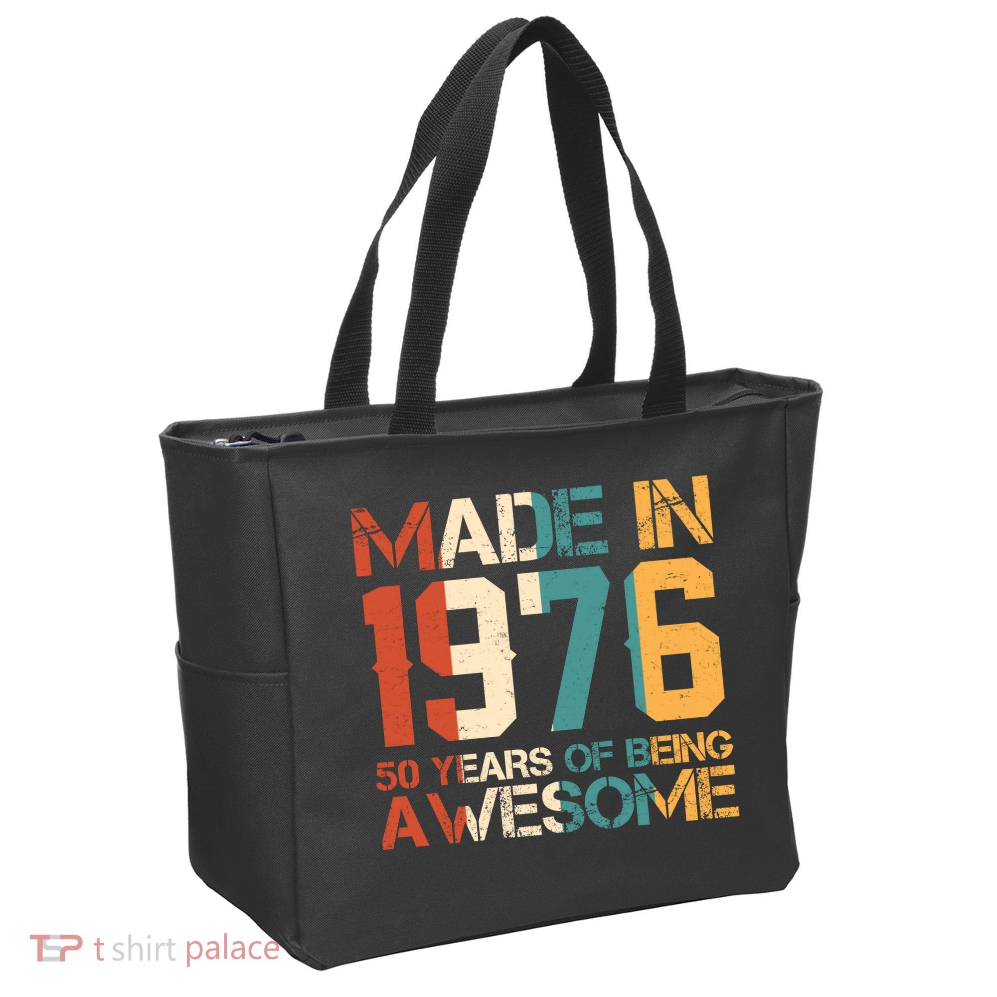 50th Birthday Made In 1976 50 Years Of Being Awesome Tote Bag