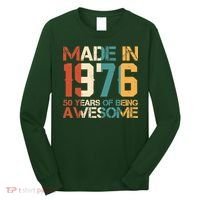 50th Birthday Made In 1976 50 Years Of Being Awesome Long Sleeve Shirt thumb 0