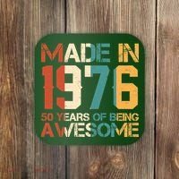 50th Birthday Made In 1976 50 Years Of Being Awesome Coaster thumb 0