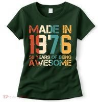 50th Birthday Made In 1976 50 Years Of Being Awesome Women's T-Shirt thumb 0