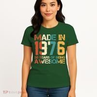 50th Birthday Made In 1976 50 Years Of Being Awesome Women's T-Shirt thumb 4
