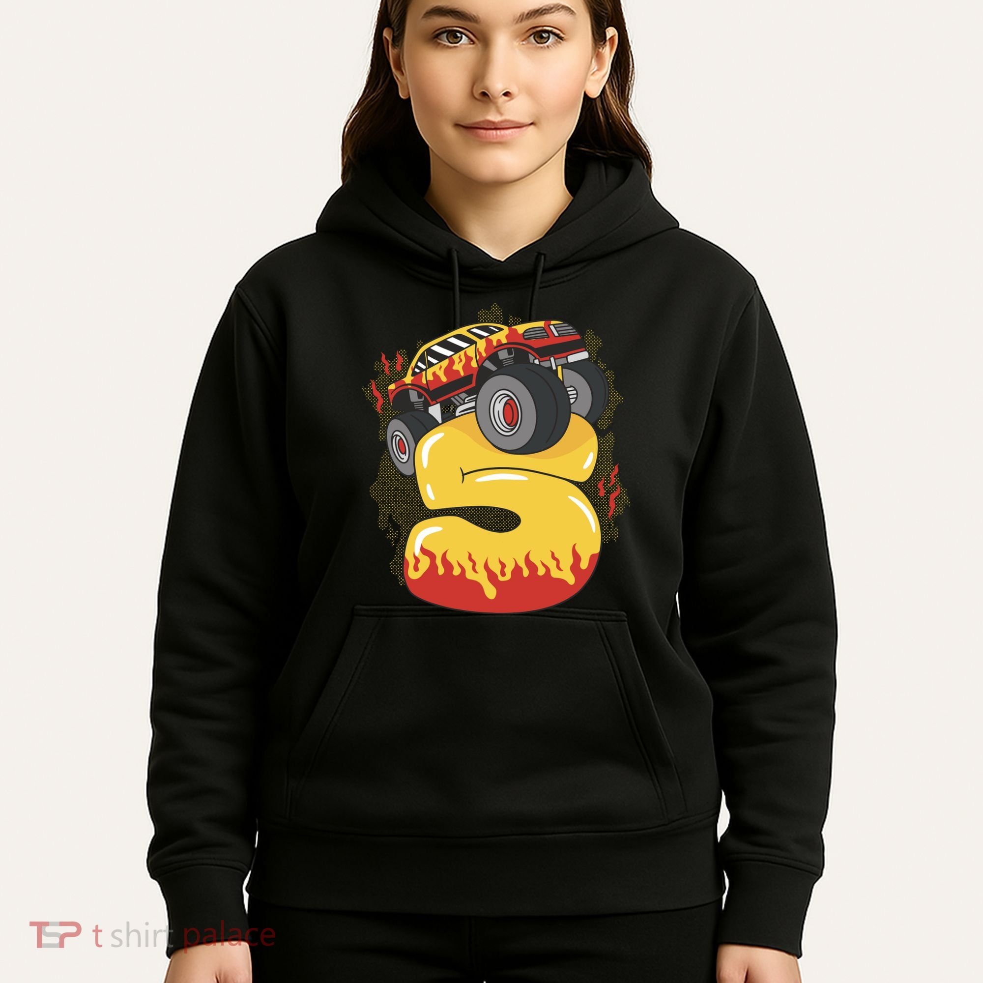 5th Birthday Monster Truck Hoodie