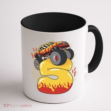 5th Birthday Monster Truck Coffee Mug back