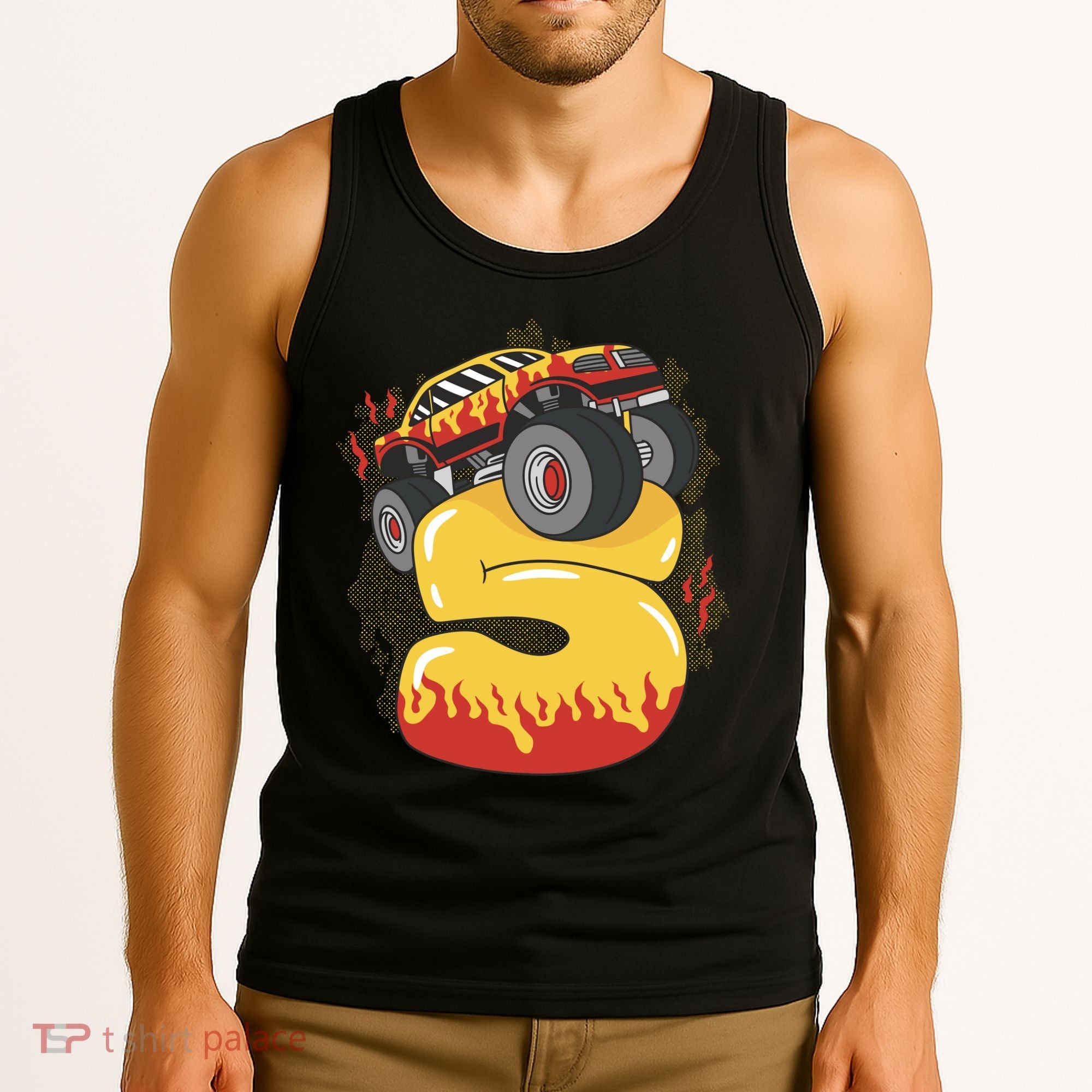 5th Birthday Monster Truck Tank Top