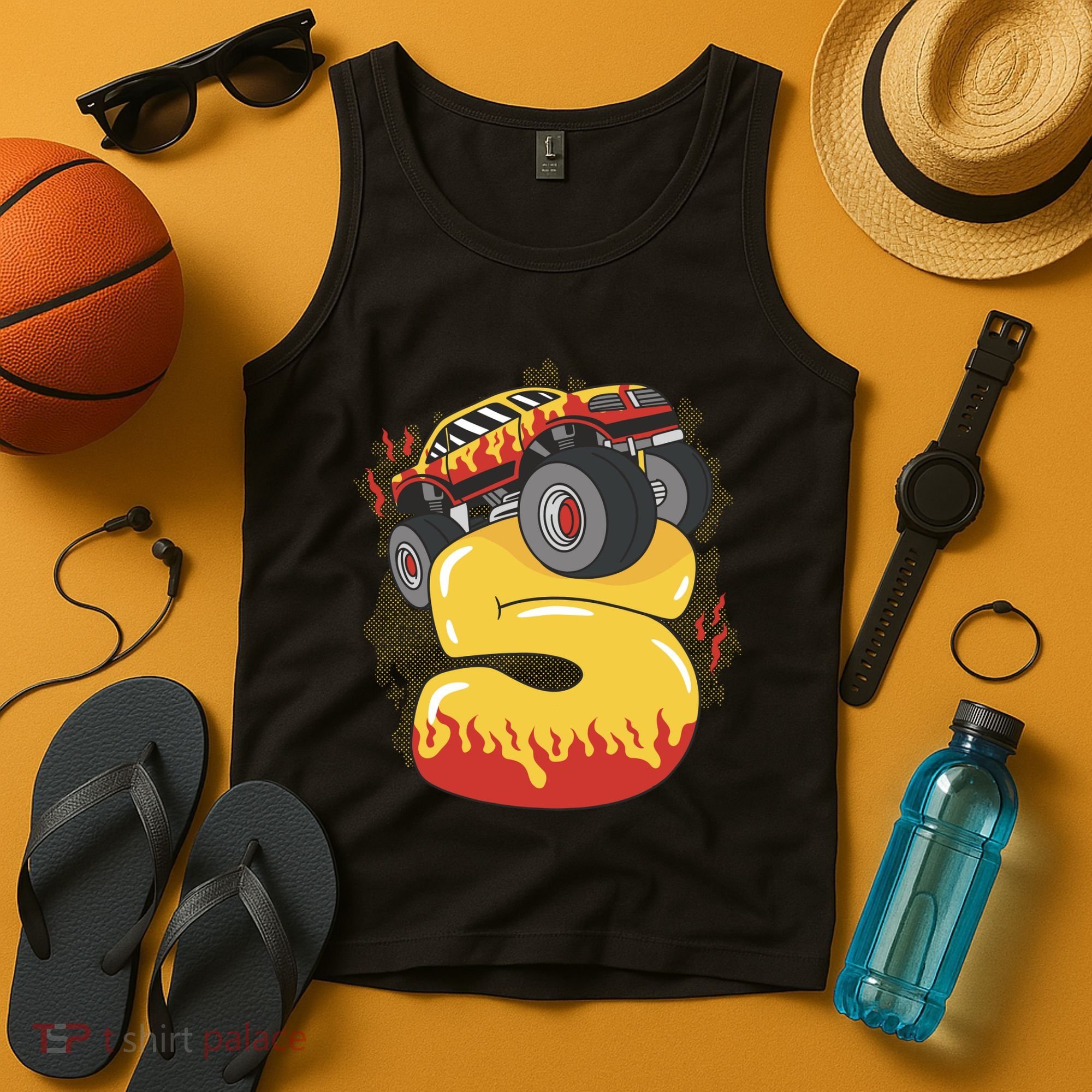 5th Birthday Monster Truck Tank Top