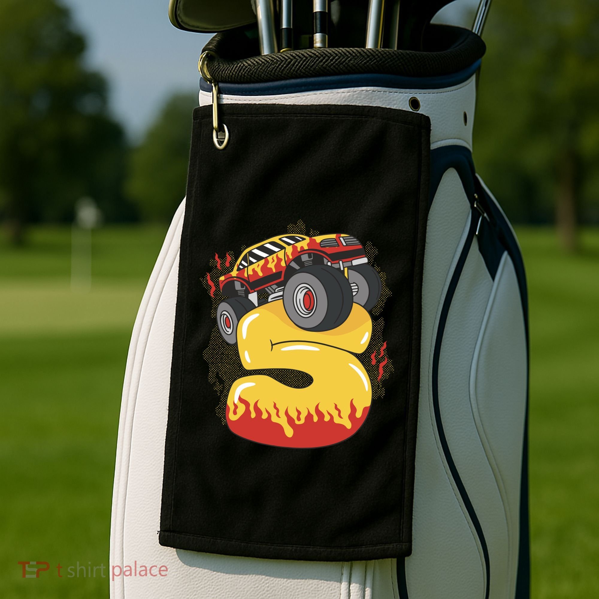 5th Birthday Monster Truck Golf Towel