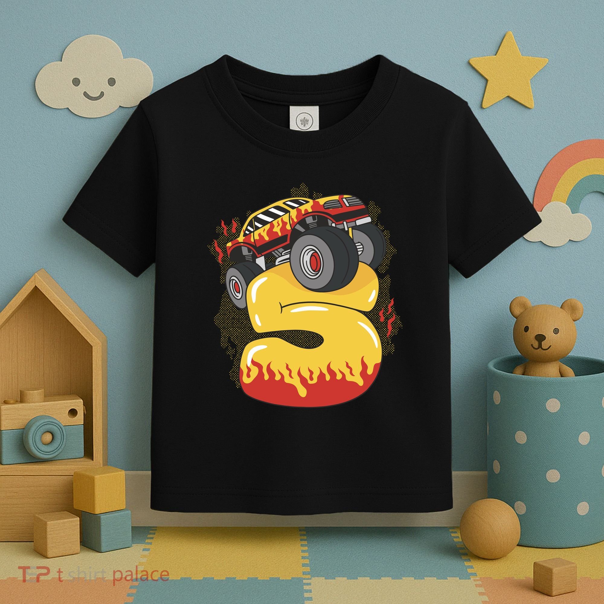 5th Birthday Monster Truck Toddler T-Shirt