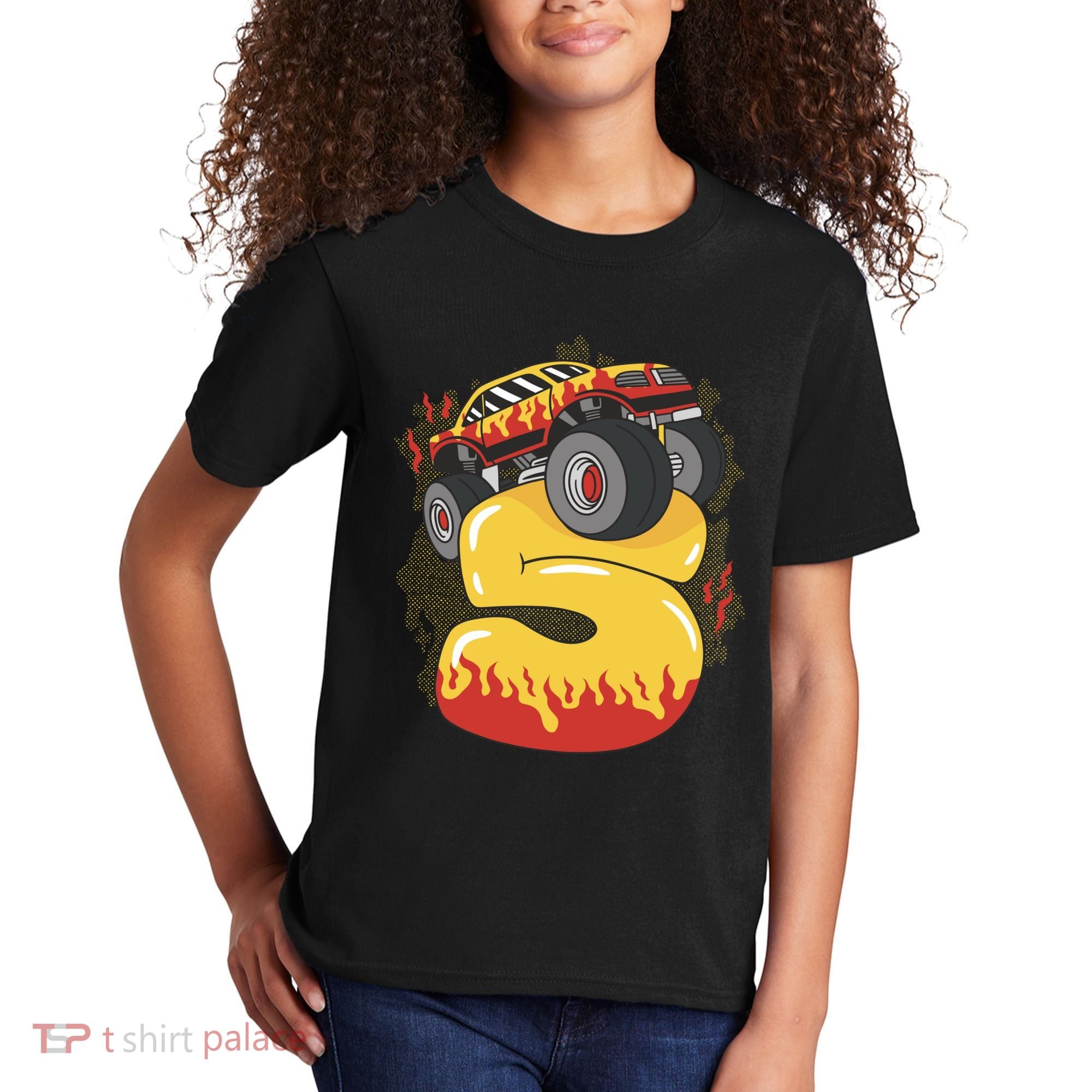 5th Birthday Monster Truck Kids T-Shirt