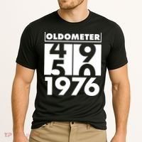 50th Birthday Oldometer 1976 Cooling Performance Crew T-Shirt thumb 2