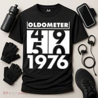 50th Birthday Oldometer 1976 Cooling Performance Crew T-Shirt thumb 3