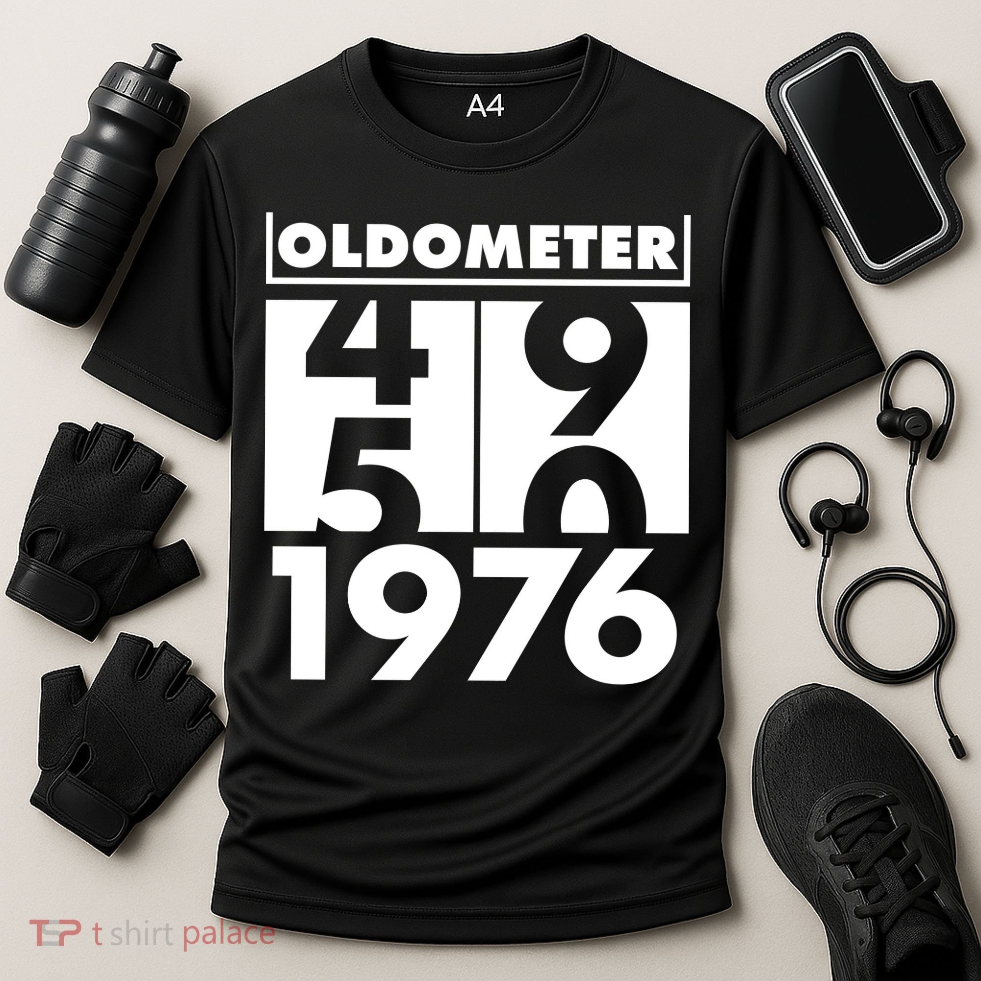 50th Birthday Oldometer 1976 Cooling Performance Crew T-Shirt