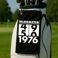 50th Birthday Oldometer 1976 Golf Towel thumb 2