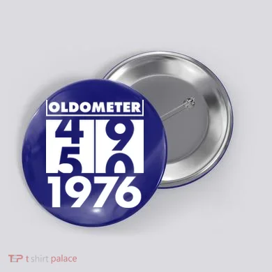 50th Birthday Oldometer 1976 Button