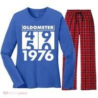 50th Birthday Oldometer 1976 Women's Long Sleeve Flannel Pajama Set  thumb 0
