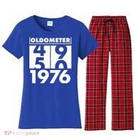 50th Birthday Oldometer 1976 Women's Flannel Pajama Set thumb 0