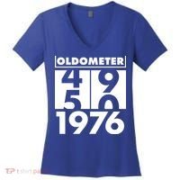 50th Birthday Oldometer 1976 Women's V-Neck T-Shirt thumb 0