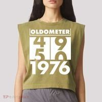 50th Birthday Oldometer 1976 Garment-Dyed Women's Muscle Tee thumb 2