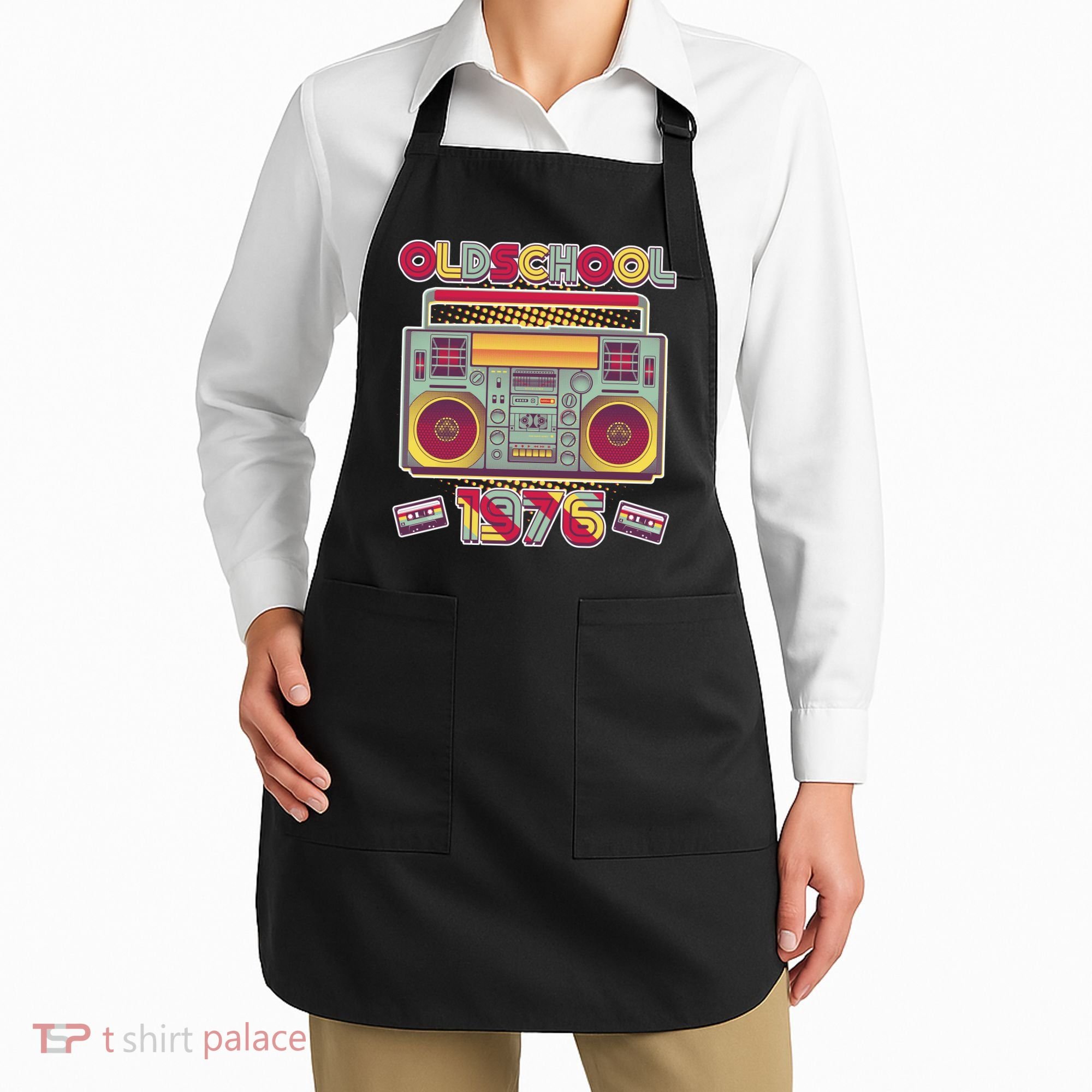 50th Birthday Oldschool Boombox 1976 Apron