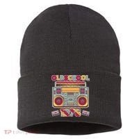 50th Birthday Oldschool Boombox 1976 Sustainable Knit Beanie thumb 0