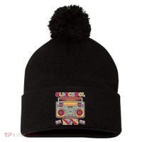 50th Birthday Oldschool Boombox 1976 Pom Pom 12in Knit Beanie thumb 0