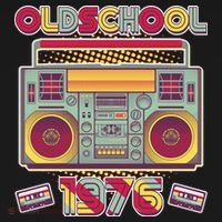 50th Birthday Oldschool Boombox 1976 Pom Pom 12in Knit Beanie thumb 2