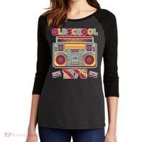 50th Birthday Oldschool Boombox 1976 Women's Tri-Blend 3/4-Sleeve Raglan Shirt thumb 2