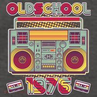 50th Birthday Oldschool Boombox 1976 Vector Backpack thumb 2