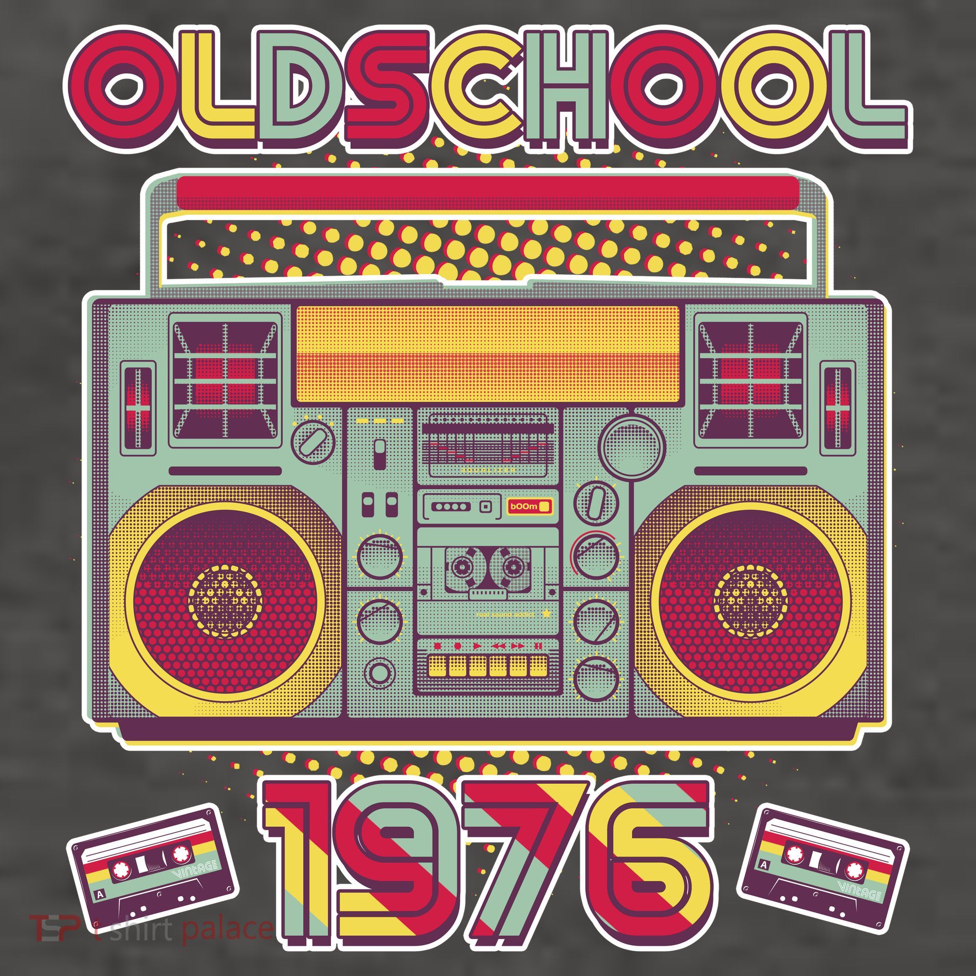50th Birthday Oldschool Boombox 1976 Vector Backpack