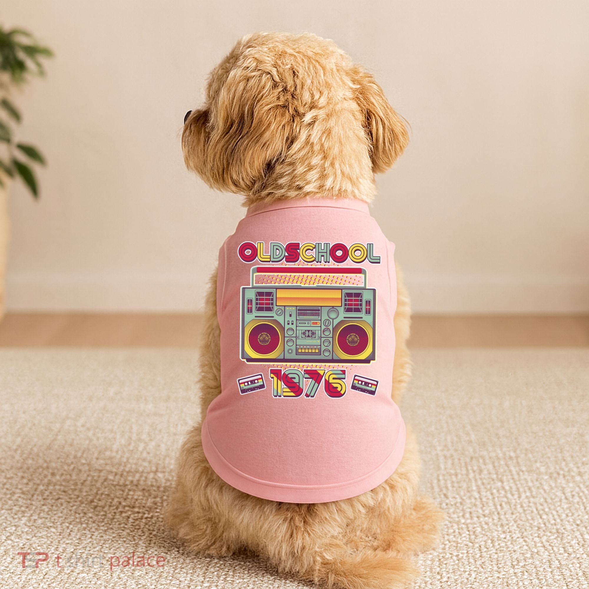 50th Birthday Oldschool Boombox 1976 Doggie Tank