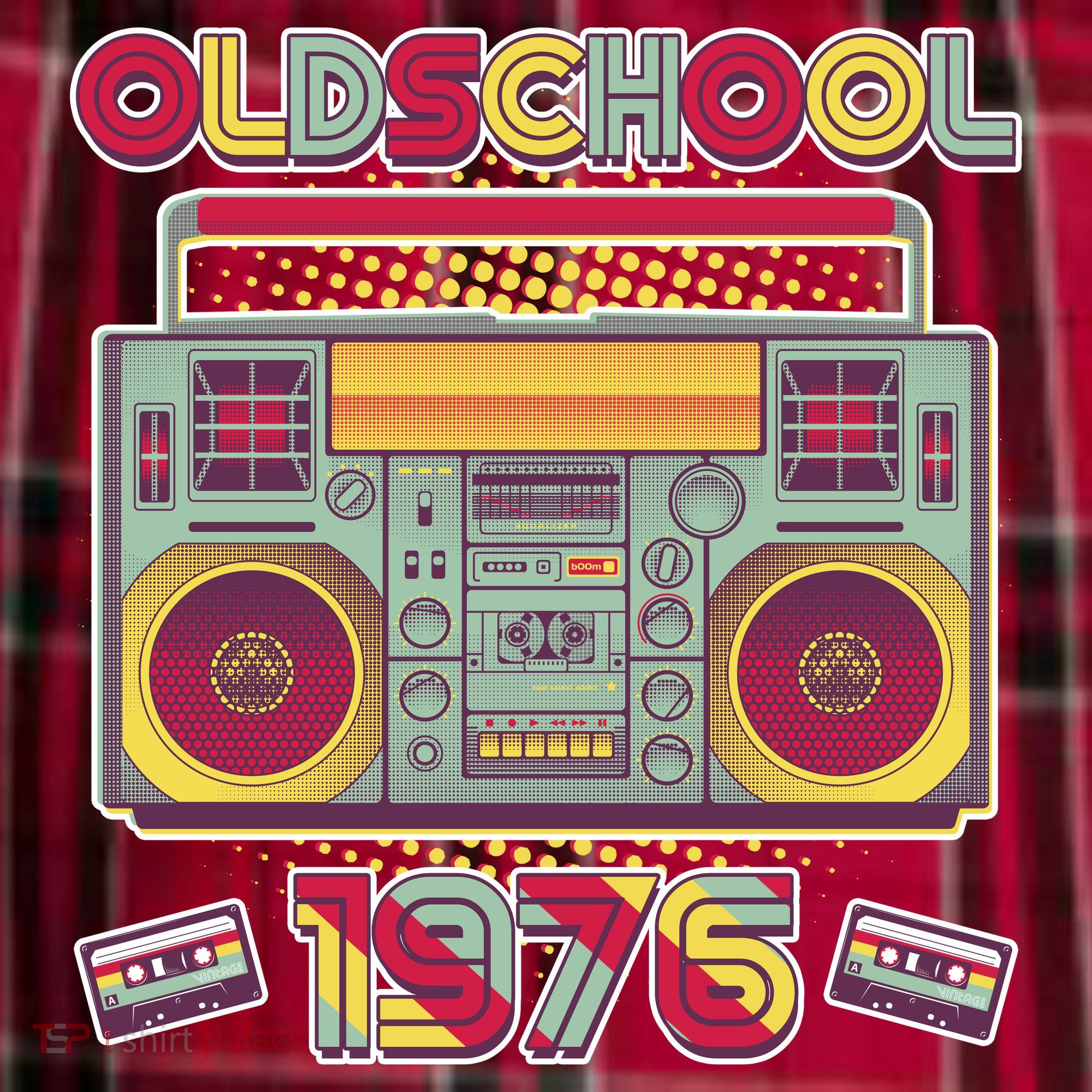 50th Birthday Oldschool Boombox 1976 Women's Flannel Plaid Pajama Pants