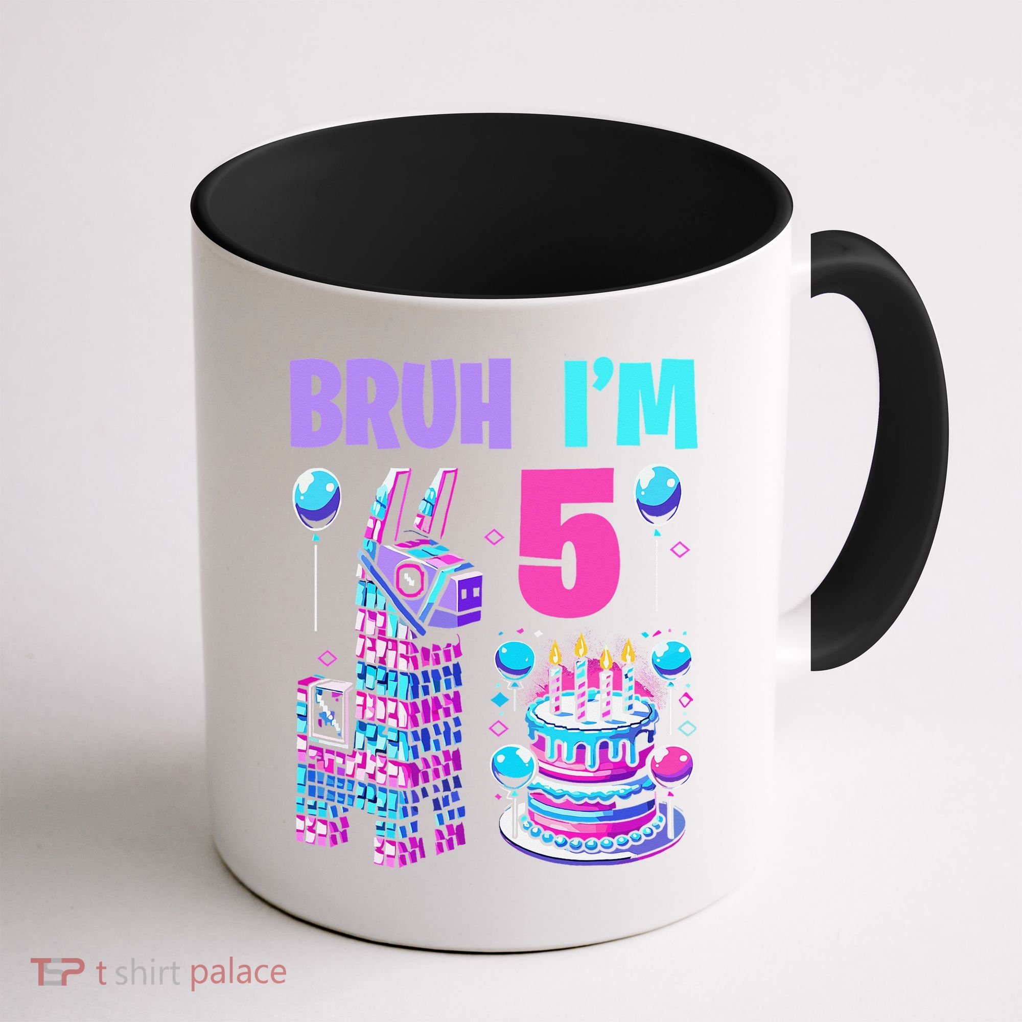 5th Birthday Party Llama Pinata Girl Bruh Im 5 Coffee Mug