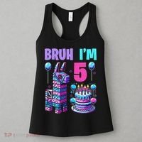 5th Birthday Party Llama Pinata Girl Bruh Im 5 Women's Tank Top thumb 3