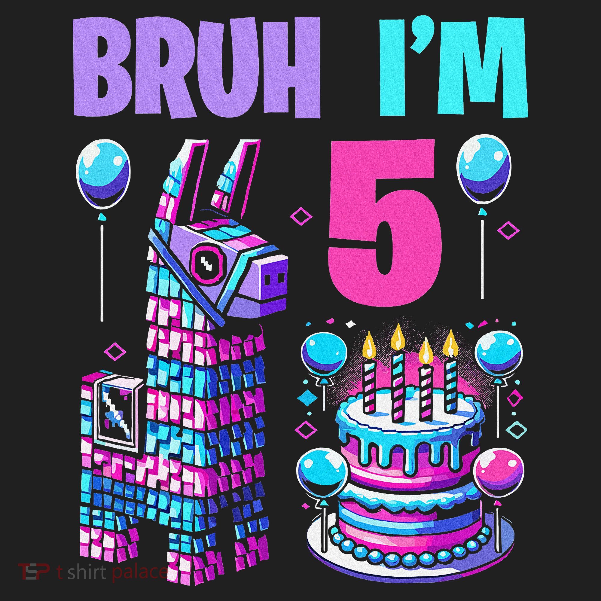 5th Birthday Party Llama Pinata Girl Bruh Im 5 Hat