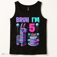 5th Birthday Party Llama Pinata Girl Bruh Im 5 Tank Top thumb 2