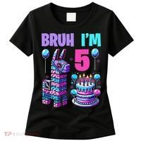 5th Birthday Party Llama Pinata Girl Bruh Im 5 Women's T-Shirt thumb 0